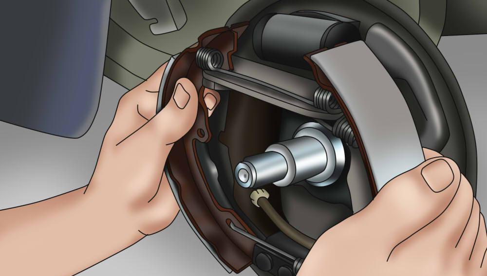 Partie 3 de 4 : Installation des sabots et des tambours de frein