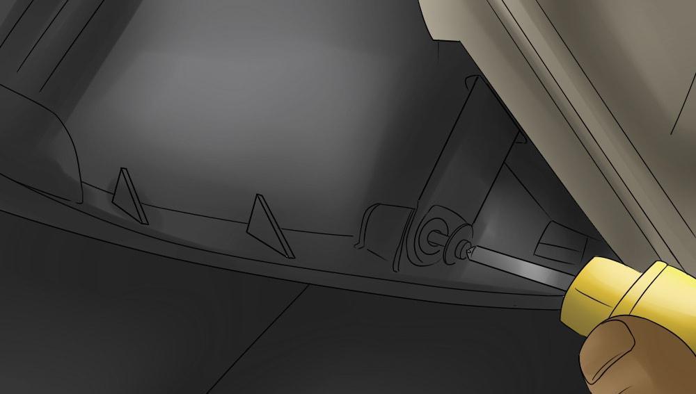 Remplacer le filtre à air de l'habitacle qui se trouve derrière la boîte à gants